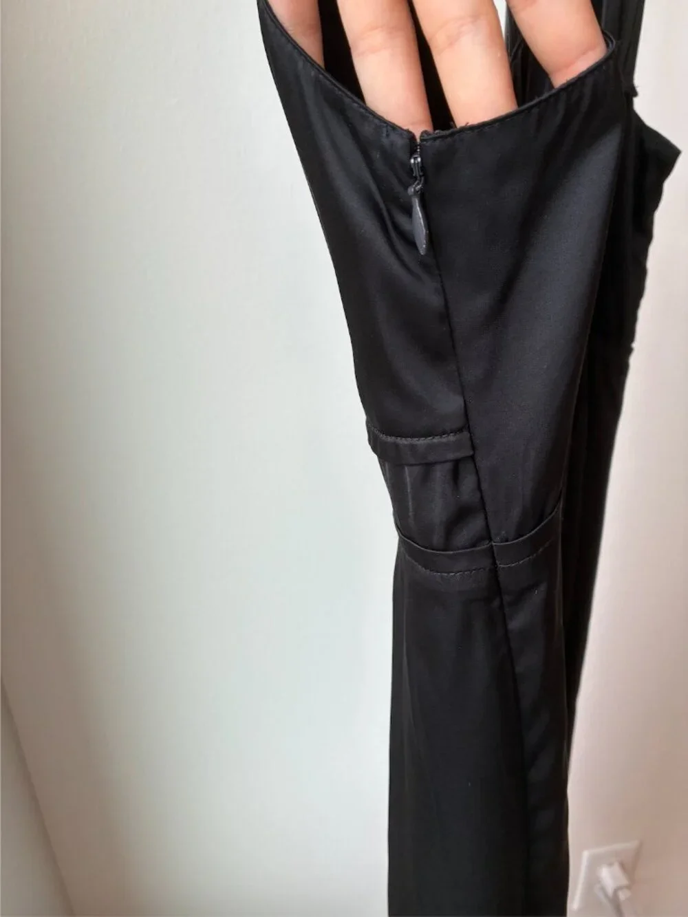 Burberry Vintage Black Sheath Dress w/ Squareneck & Button Detailing - Size 4 - Picture 6 of 14